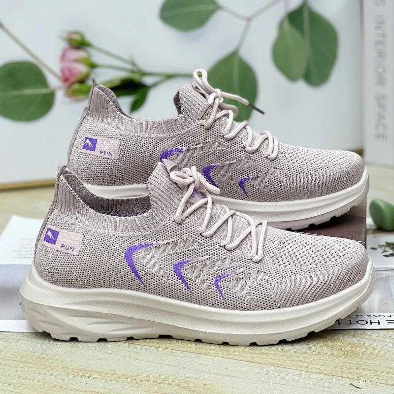 春夏季透气运动鞋女单鞋男女同款情侣款跑步鞋飞织透气轻便百搭