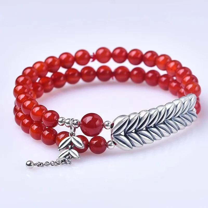 足银手链 足银999情侣麦穗岁岁本命年转运招财暴富手串情人节礼物