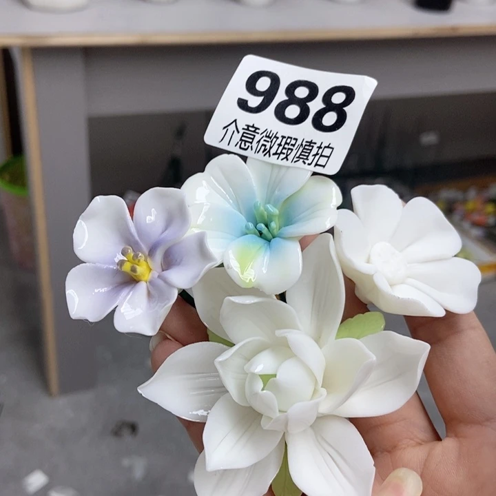 摆件手工制作陶瓷花