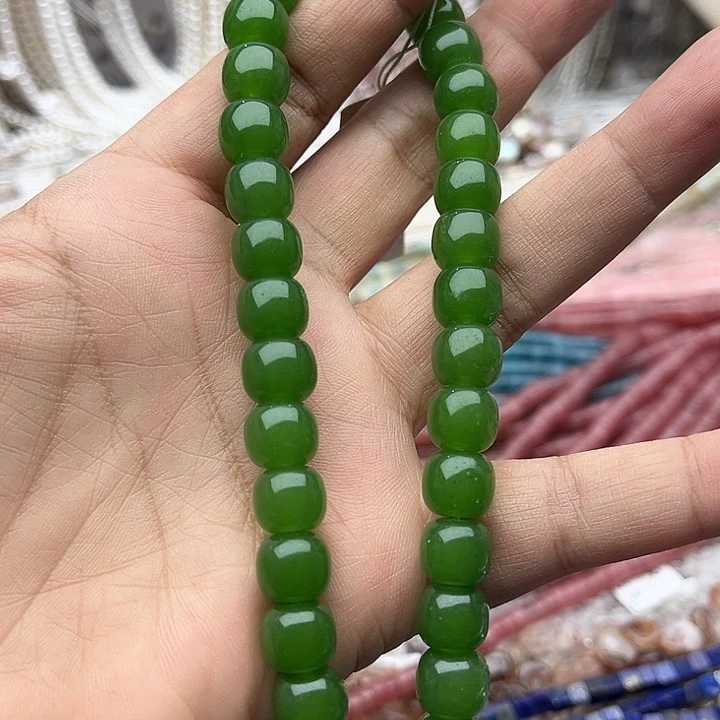 玛瑙/玉髓未镶嵌珠宝半成品一条10mm左右碧玉老型珠