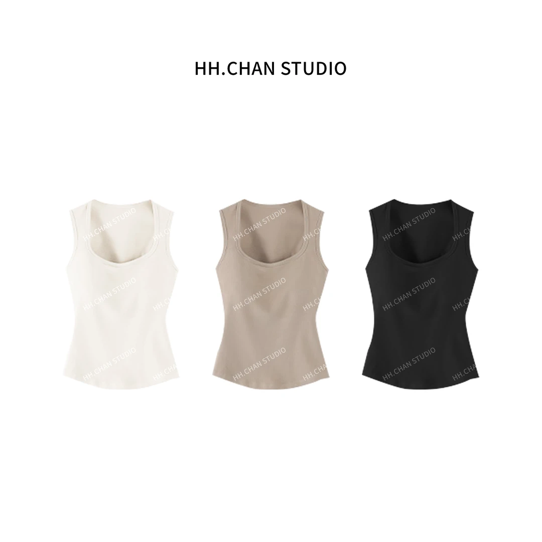 HH.CHAN“冬暖小贝”冬季保暖加绒加厚打底带胸垫打底背心HH-6672