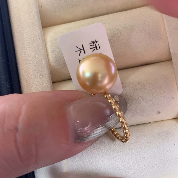 18K金镶嵌戒指海水珍珠
