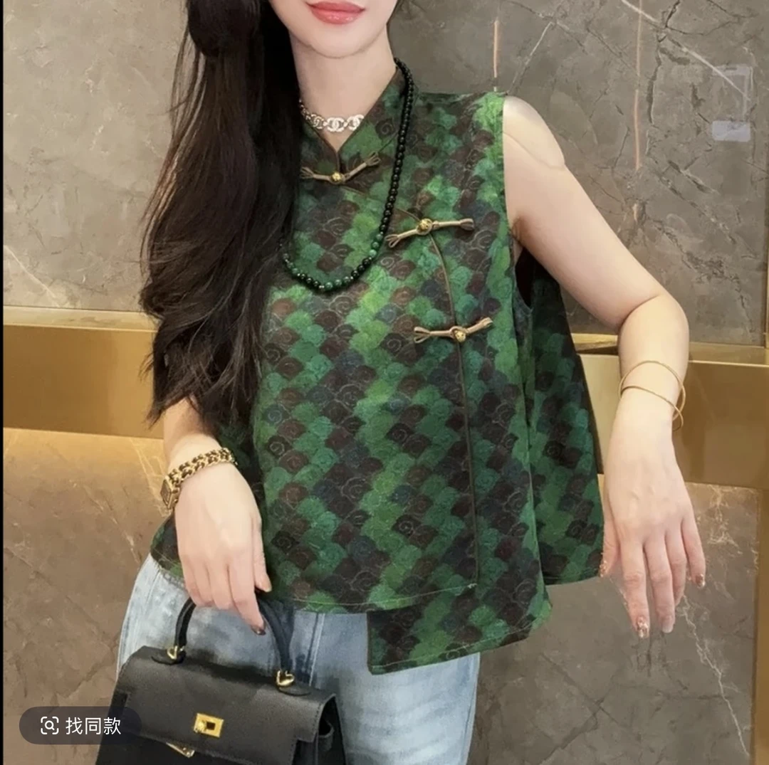 200-299常规款夏季提花衬衫印花网红复古气质国风女装1