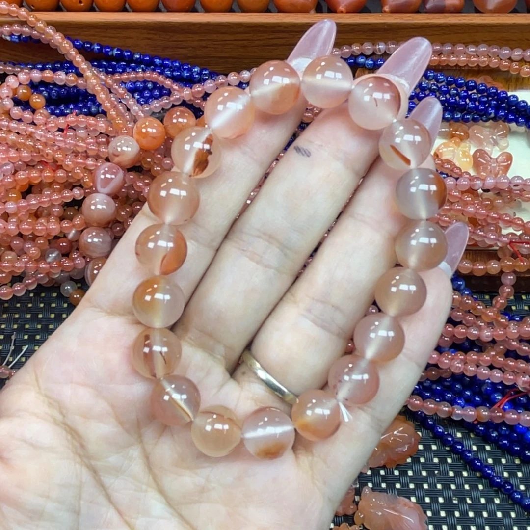 南红玛瑙未镶嵌颈饰单圈10mm+