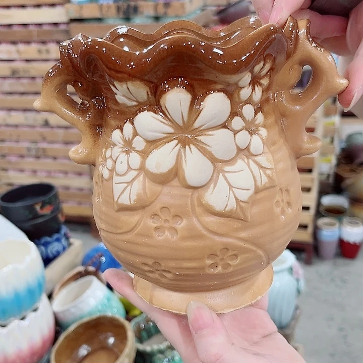 有孔.凑单10元陶瓷花盆发货！