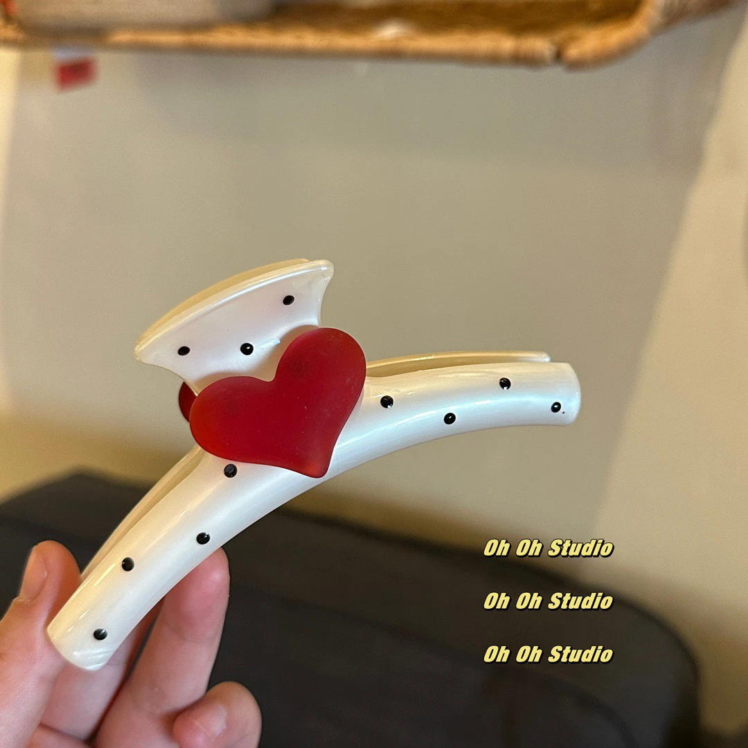 叁善 高级感磨砂爱心发抓韩国东大门ins少女甜美气质百搭抓夹