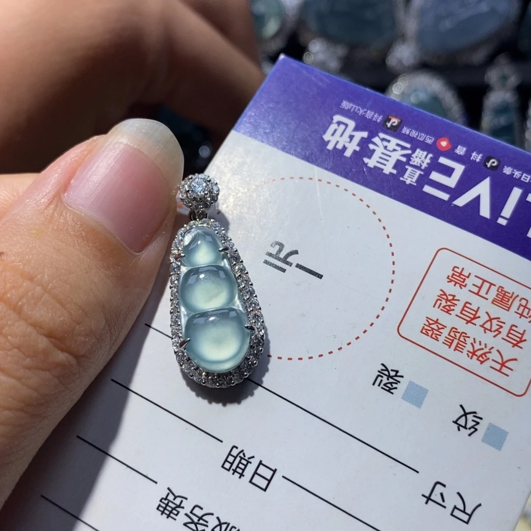 超***）颈饰银S925镶嵌翡翠翡翠