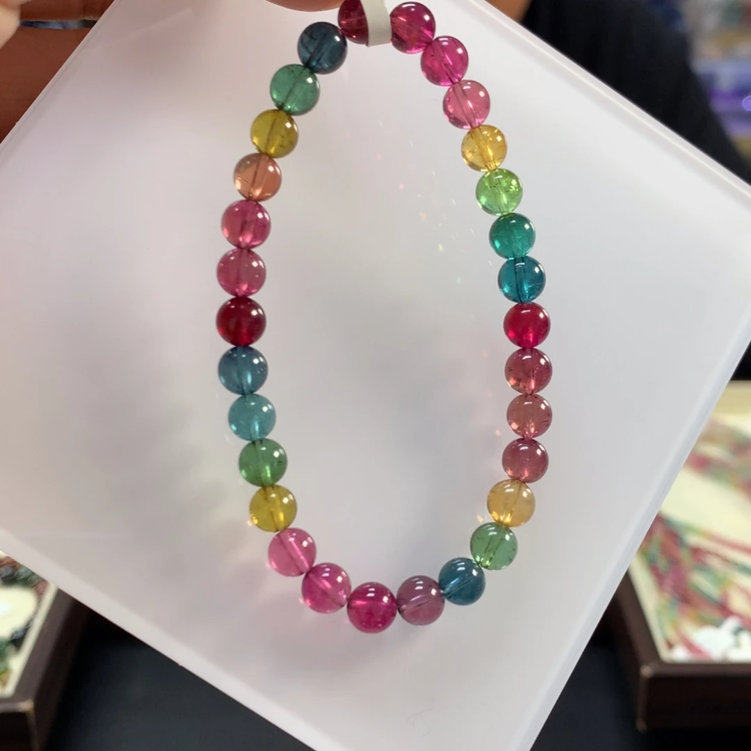 碧玺未镶嵌手链6.3左右