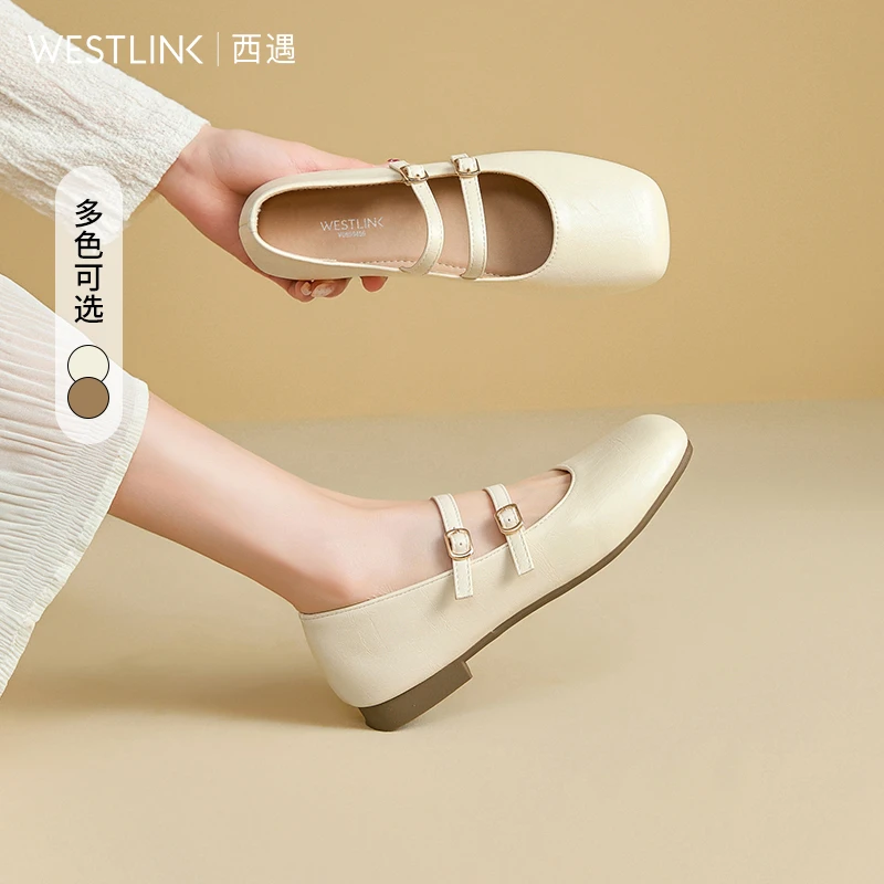 【西遇】6456玛丽珍小皮鞋女2025新款春夏法式平底鞋配裙子白色单鞋