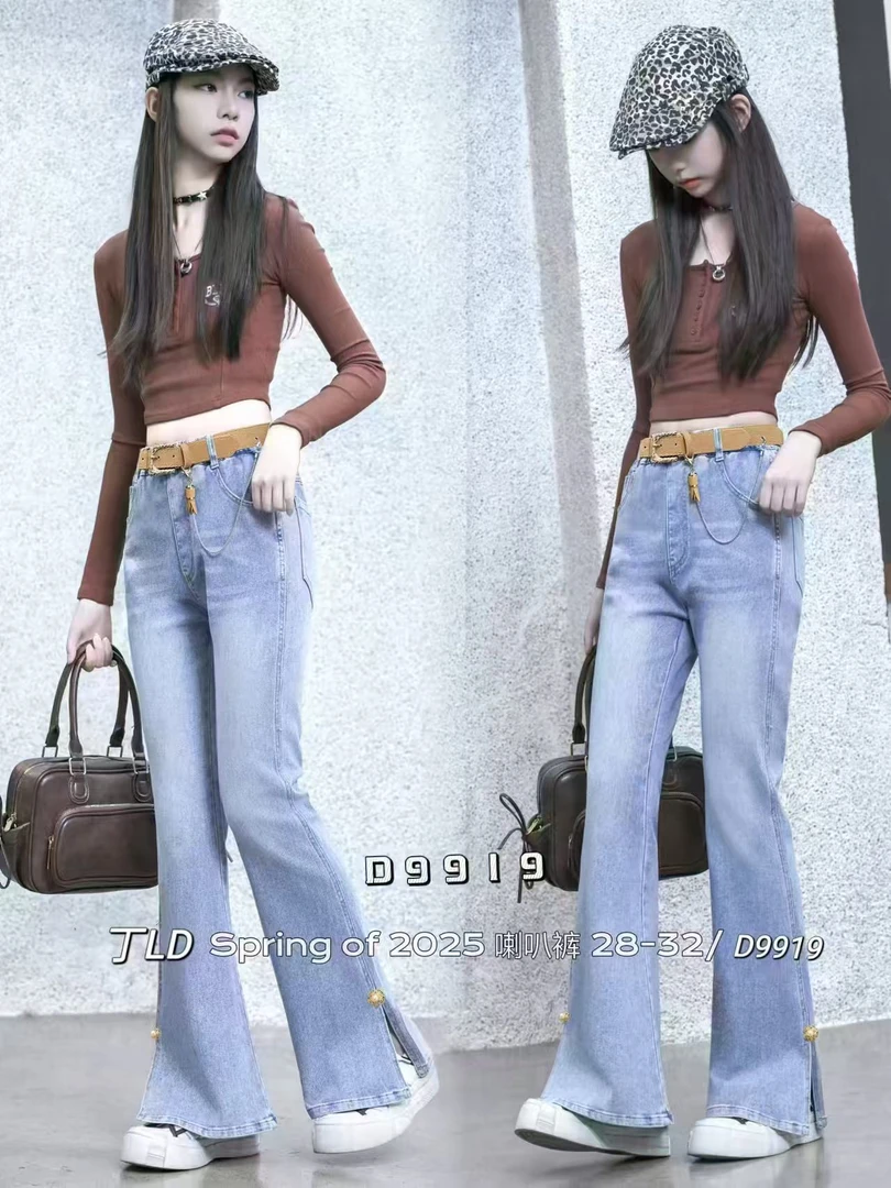 9919JLD牛仔裤春款新款女童