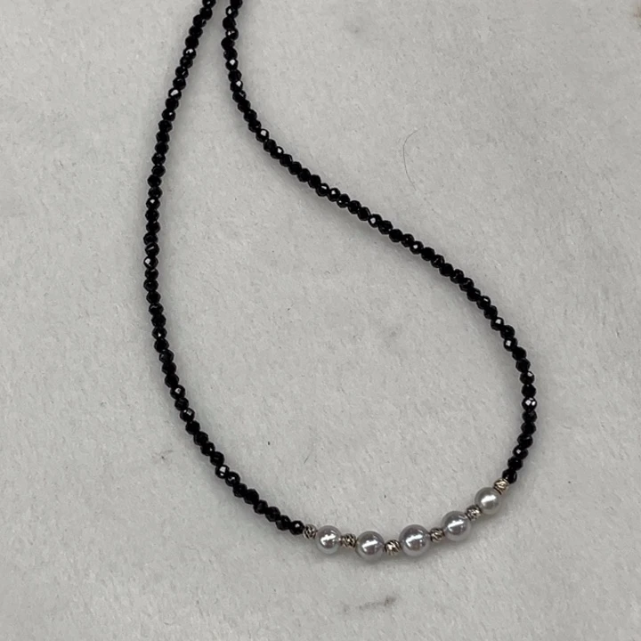 套链银S925镶嵌海水珍珠5-5.5mm