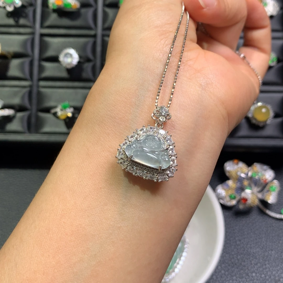 翡翠银S925镶嵌颈饰