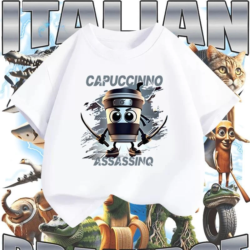 火爆国外山海经通通哥木棍人童装潮牌衣服儿童打底衫半袖男童短袖