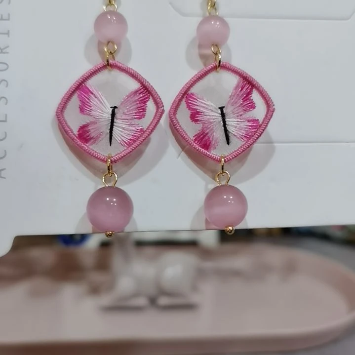 织绣苏绣耳环耳钉耳饰