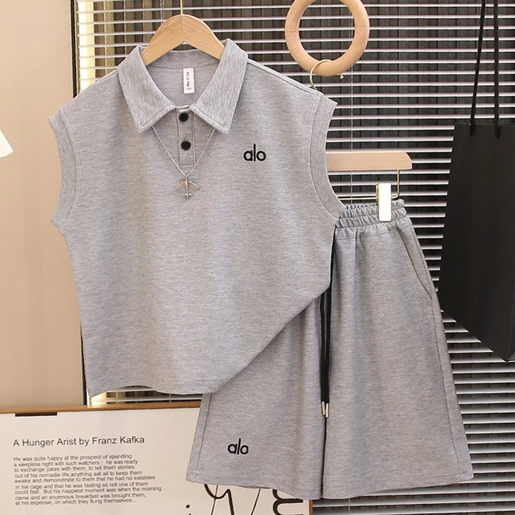 儿童装男童夏装无袖背心套装2025新款夏季中大童运动夏款速干冰丝