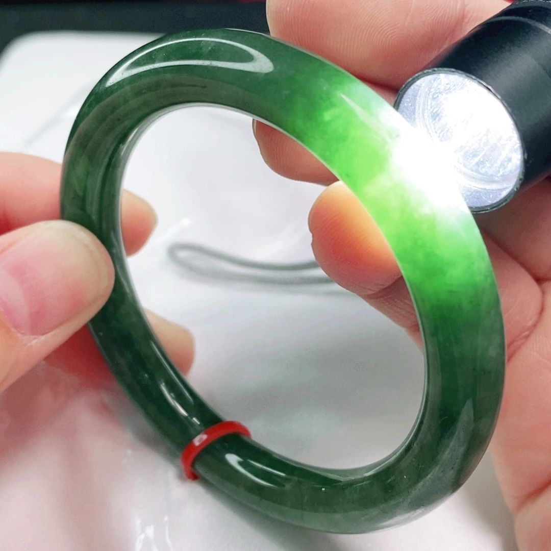 未镶嵌手镯翡翠54.4圈口圆条