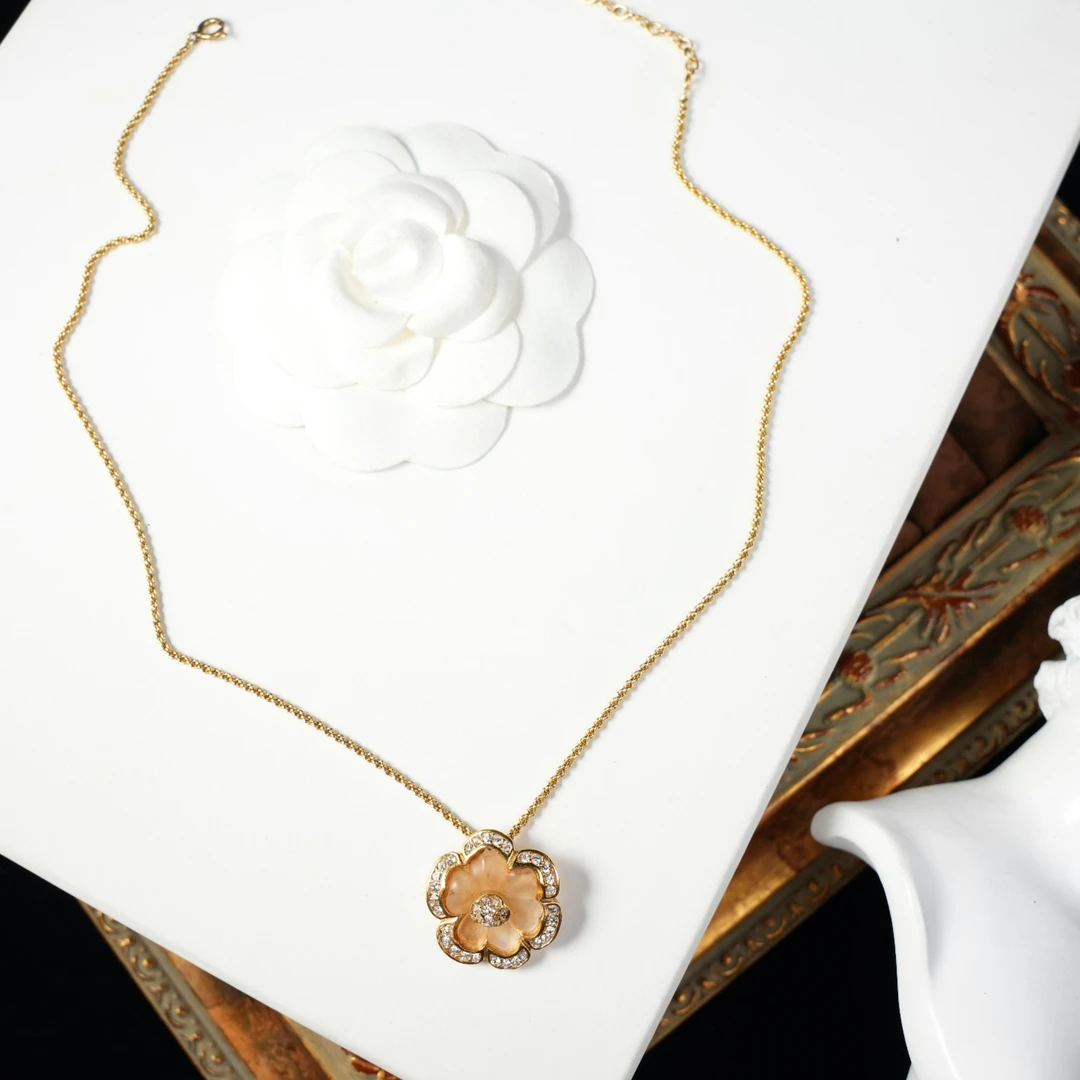 95新 DIOR/迪奥 柚礼中古/迪奥花朵项链CA506001
