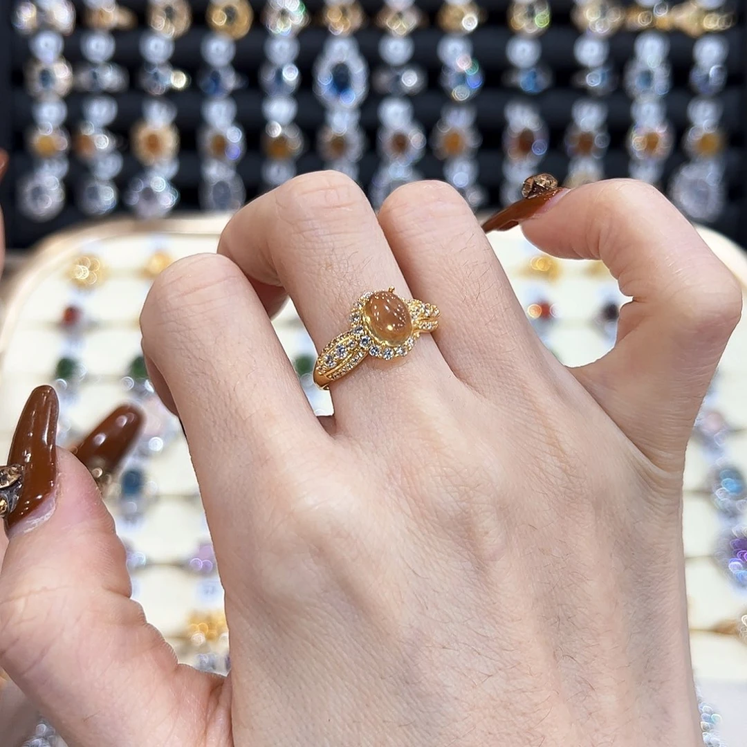 水晶金色拖不保色介意慎拍银托不掉色银S925镶嵌梦*