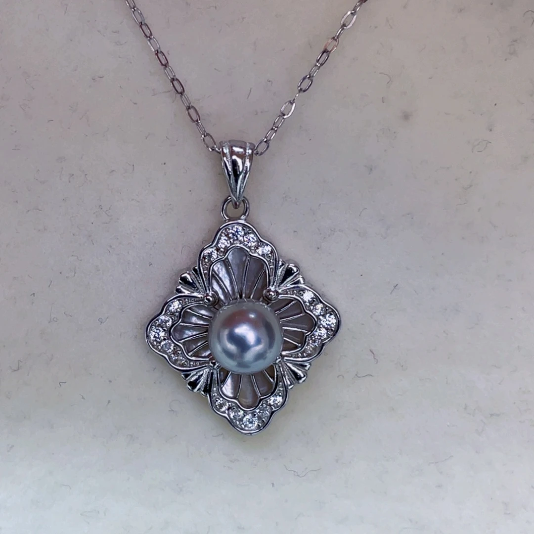 海水珍珠吊坠(赠链)银S925镶嵌