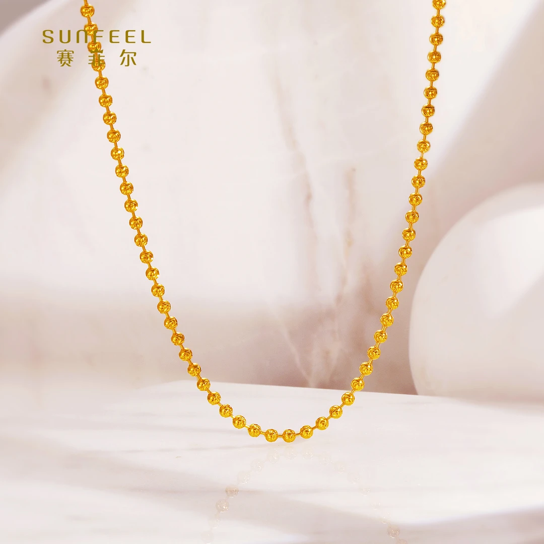 SUNFEEL/赛菲尔【二十二店】足金5G时尚打珠项链5GX00379