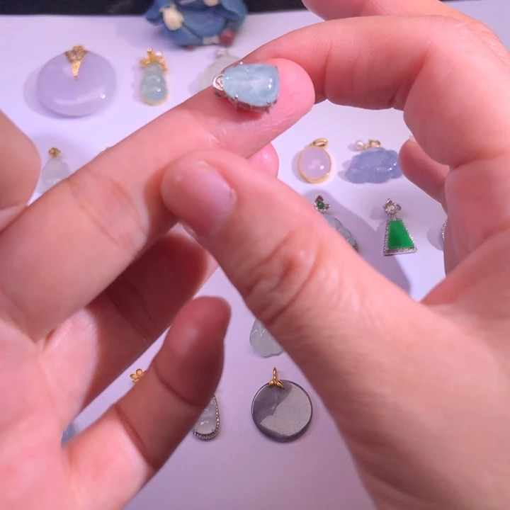 翡翠银S925镶嵌颈饰