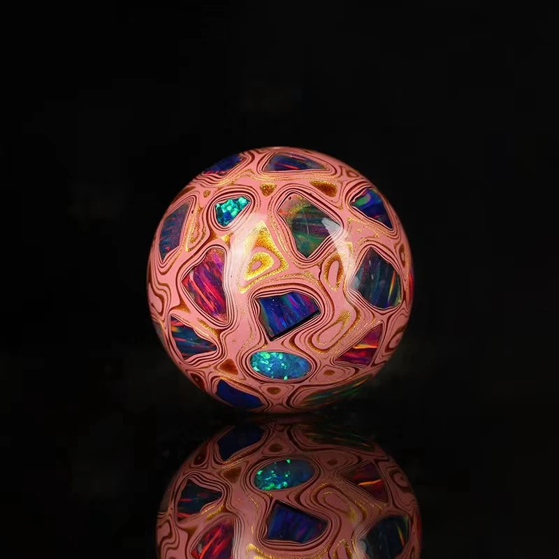 非遗传承文化大漆20mm纯手工大欧单珠原创设计新中式国风配饰珠