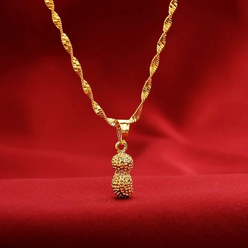 JIN BAI ZHENG 铜合金项链 新中式好事发生花生项链女百搭不掉色