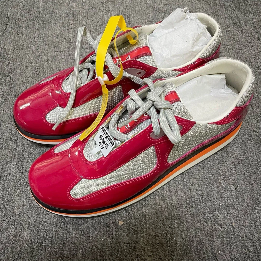 95新 Prada/普拉达 系带厚底低帮生活休闲鞋 37码/12683