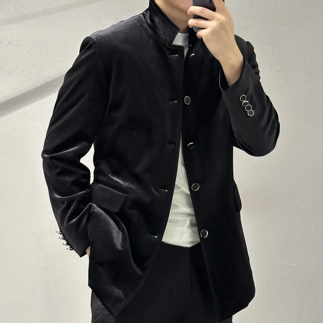 BLANDOO "福利款" 男士轻奢百搭丝绒鸭绒大衣9BD056