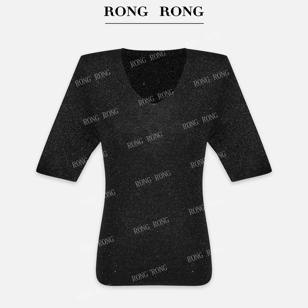 溶溶【灿若银河】RONGRONG 78支水溶绵羊毛珠片纱打底衫 QMSRZP1976