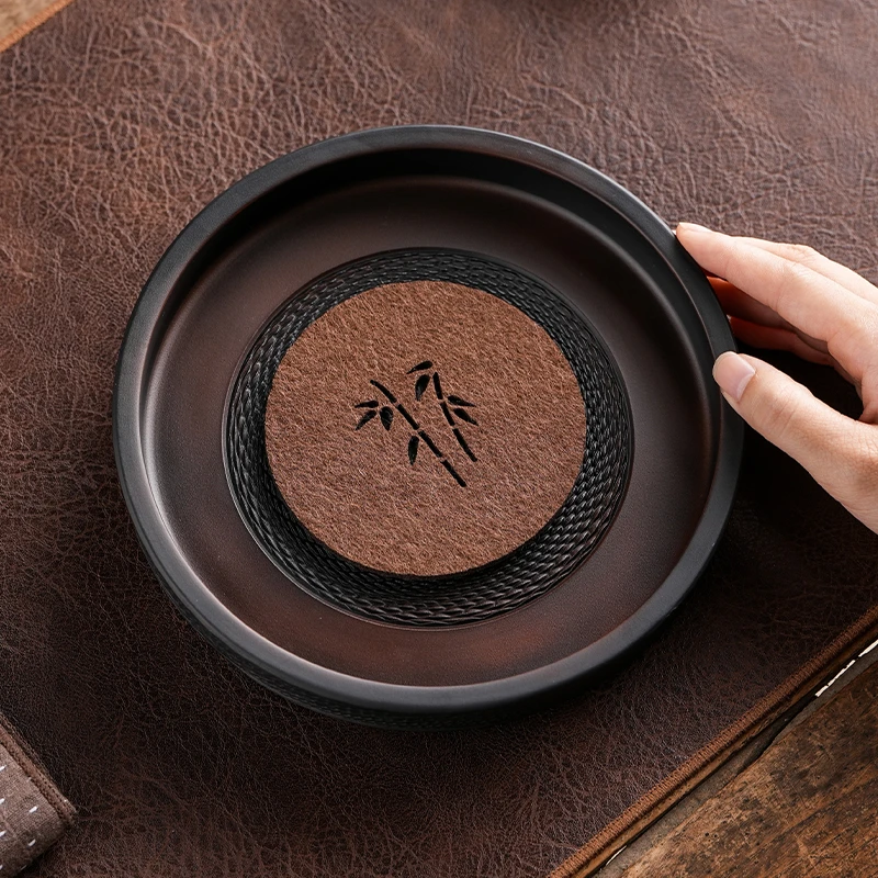 高端精致跳刀壶承盘壶垫家用储水式干泡台茶壶隔热垫托盘泡茶配件