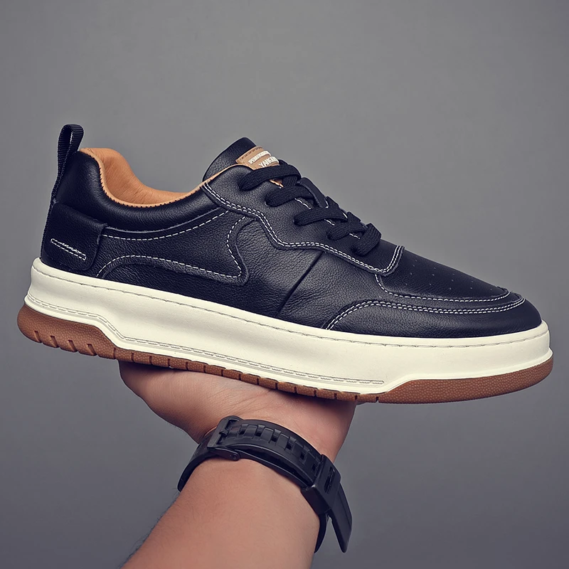 卡汐沐『精选』力荐！男鞋新款真皮低帮透气百搭板鞋潮流时尚休闲鞋