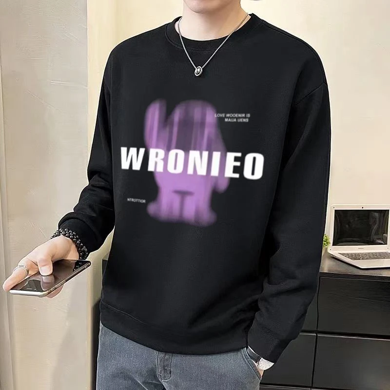 潮牌 印花小熊 卫衣春秋季男款套头圆领宽松上衣休闲502281