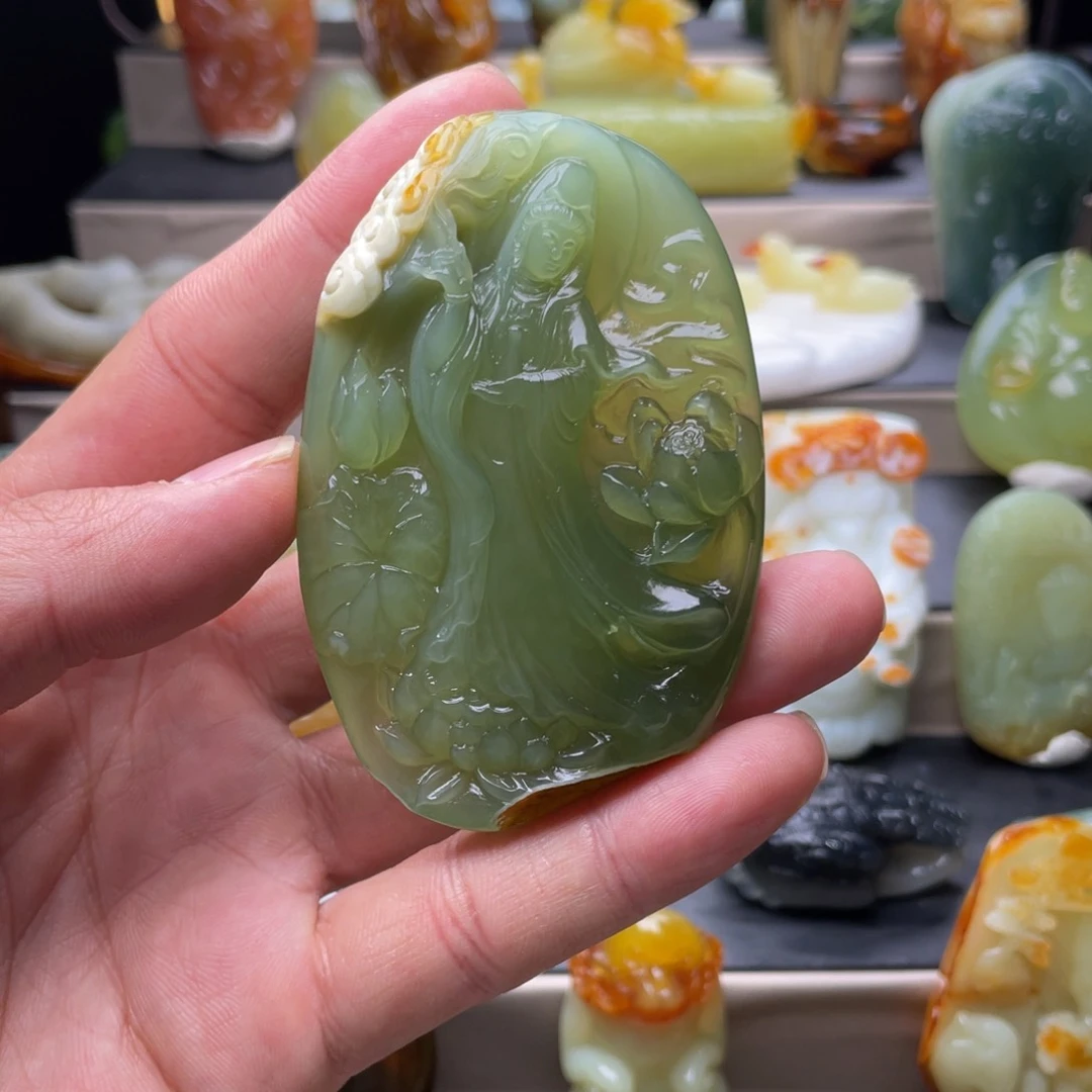 岫玉挂件未镶嵌?****?观音