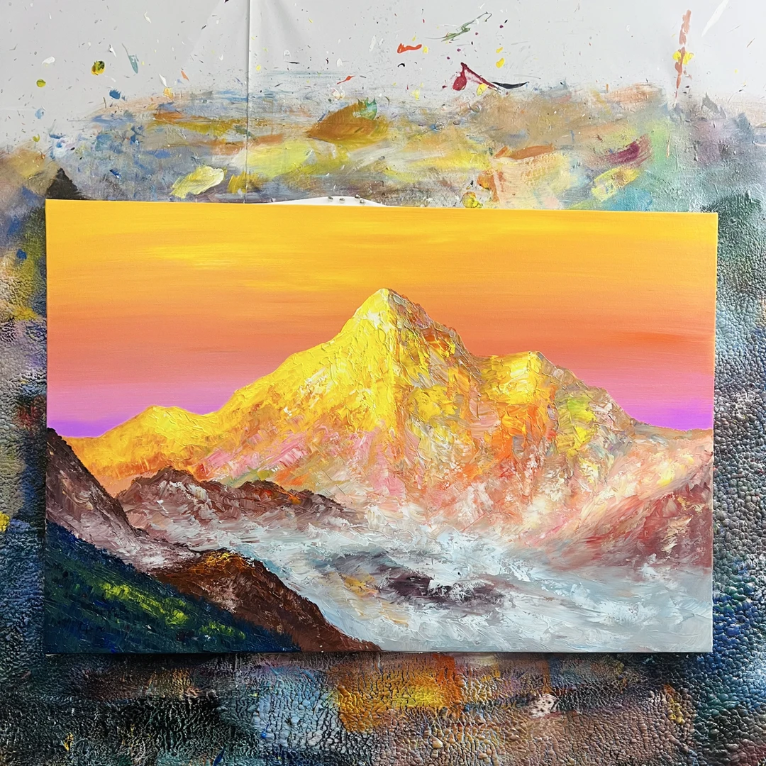日照金山尺寸80.120cm不含内框现代装饰画