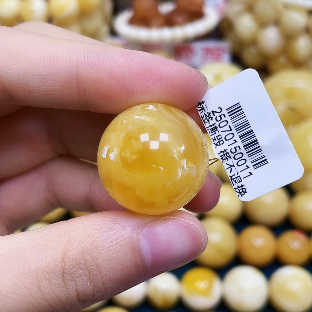 裸石琥珀未镶嵌23.1mm.瑕