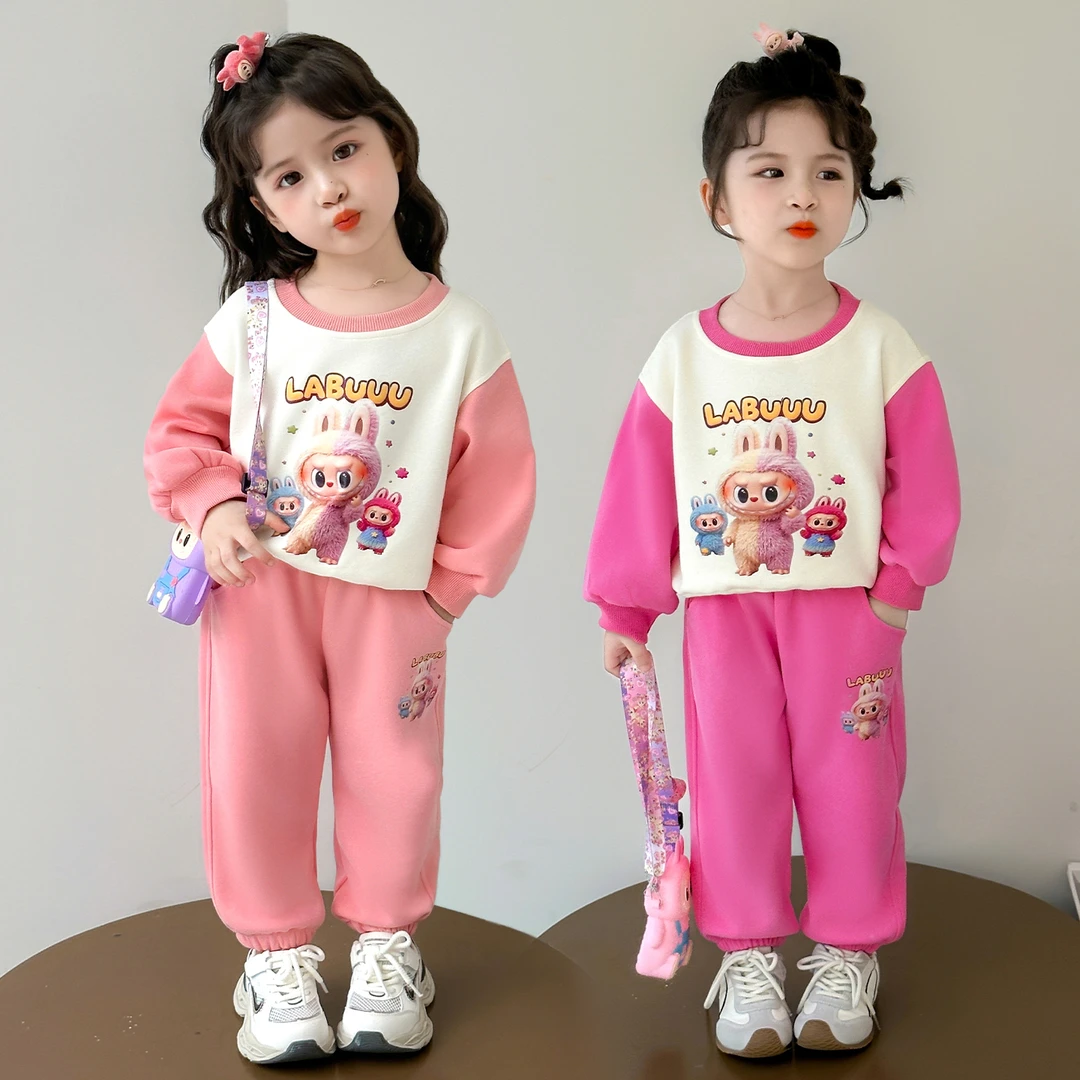 女童拉布布套装洋气儿童休闲卫衣两件套小女孩宝宝春秋装2025新款