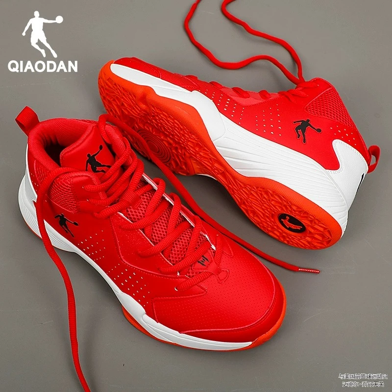 乔丹篮球鞋男鞋2025新款秋冬红色防水运动鞋子青少年正品高帮球鞋