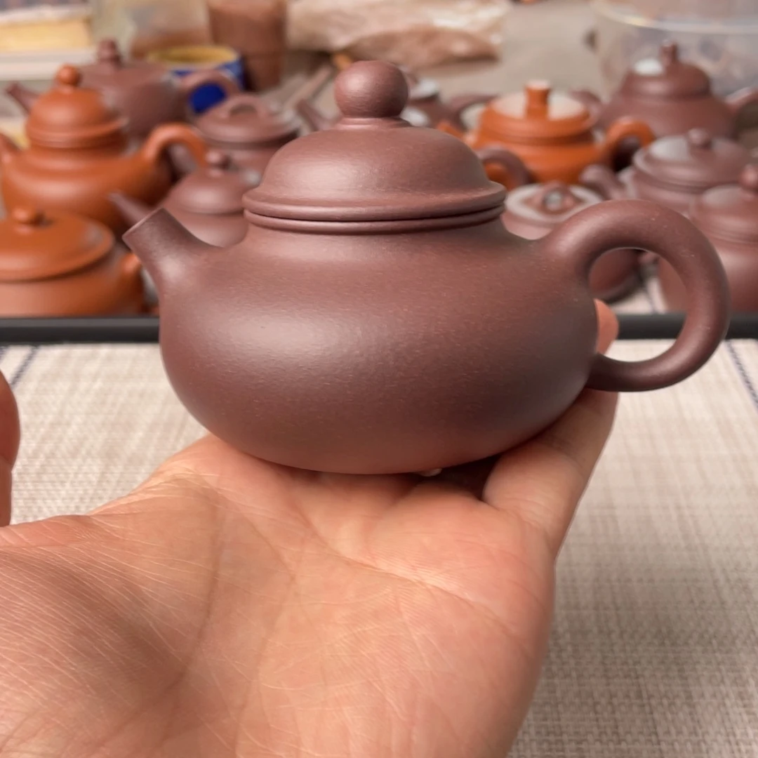 茶壶紫砂半手工老紫泥容天壶150cc