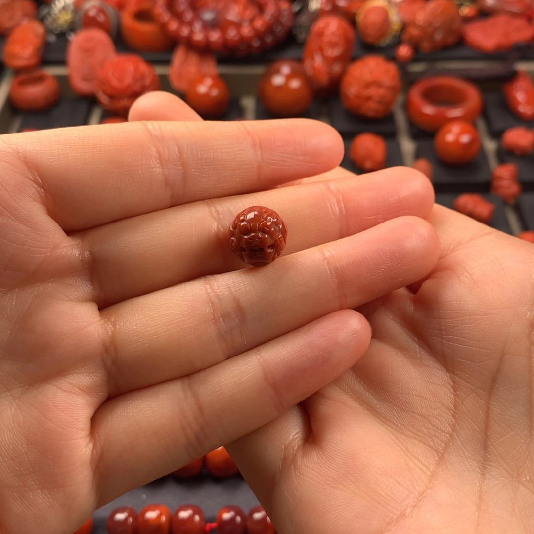南红玛瑙貔犰单珠11.5MM未镶嵌