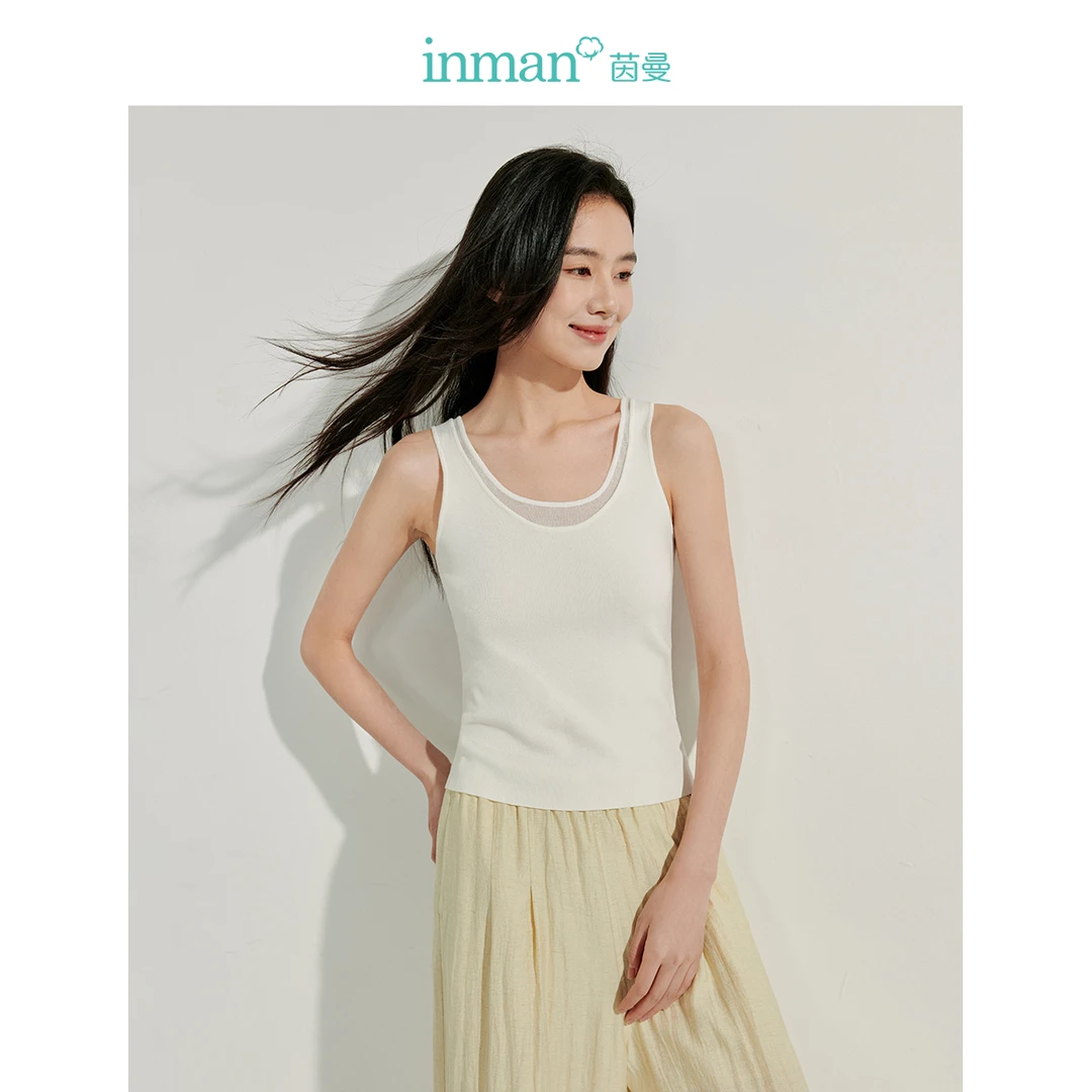 【商场同款新品】茵曼2025夏季休闲针织背心女时尚内搭打底吊带上衣