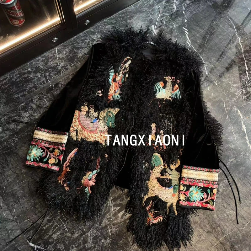 渠道货【山海汇】重磅刺绣毛毛马甲