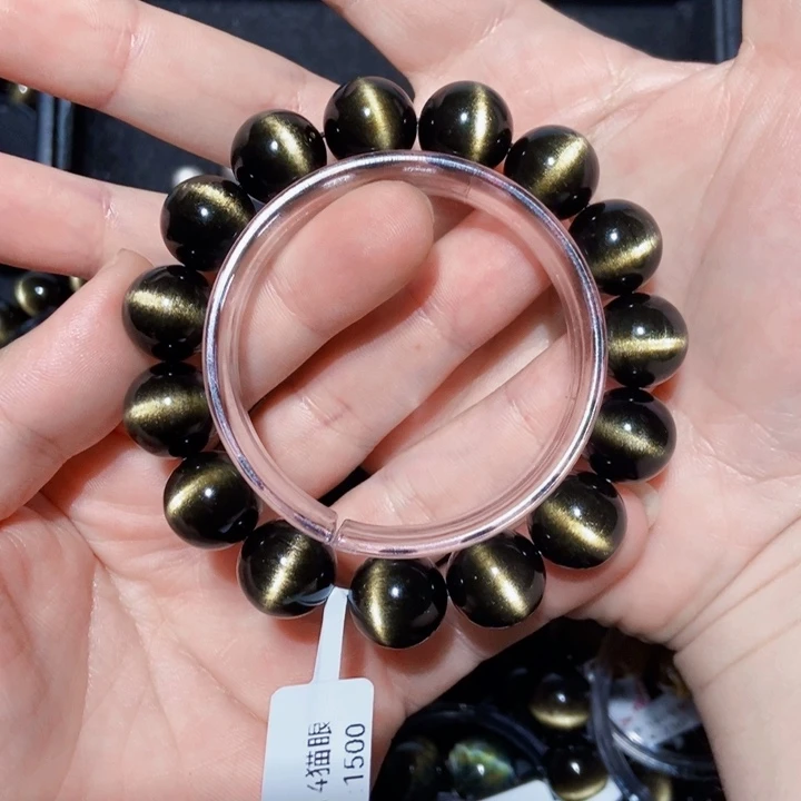 黑曜岩未镶嵌手串爱****构
