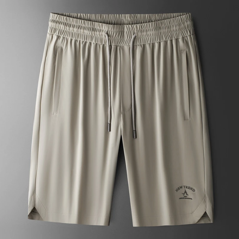 HAMOLENA夏季薄款冰丝男士休闲短裤宽松直筒五分裤运动速干中裤