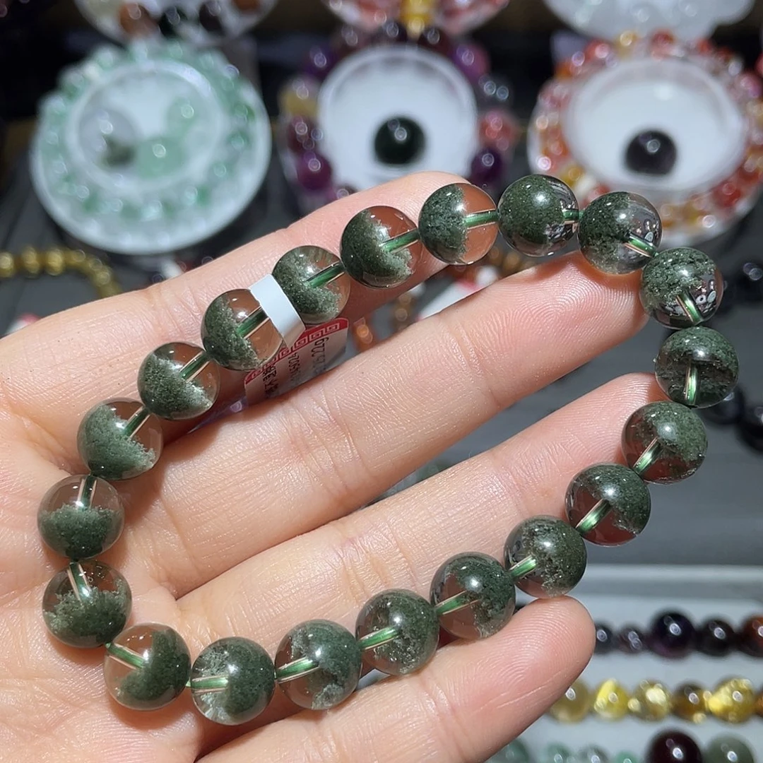 未镶嵌手链水晶绿幽灵聚宝盆手串