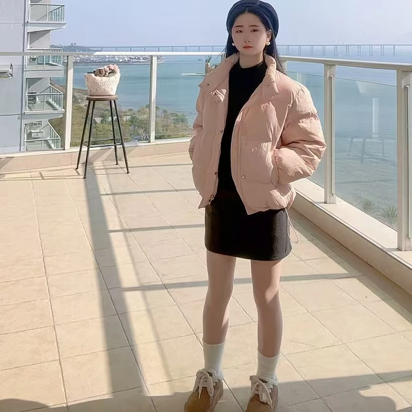 小个子羽绒服女短款学生气质时尚宽松加厚保暖百搭连帽白鸭绒外套