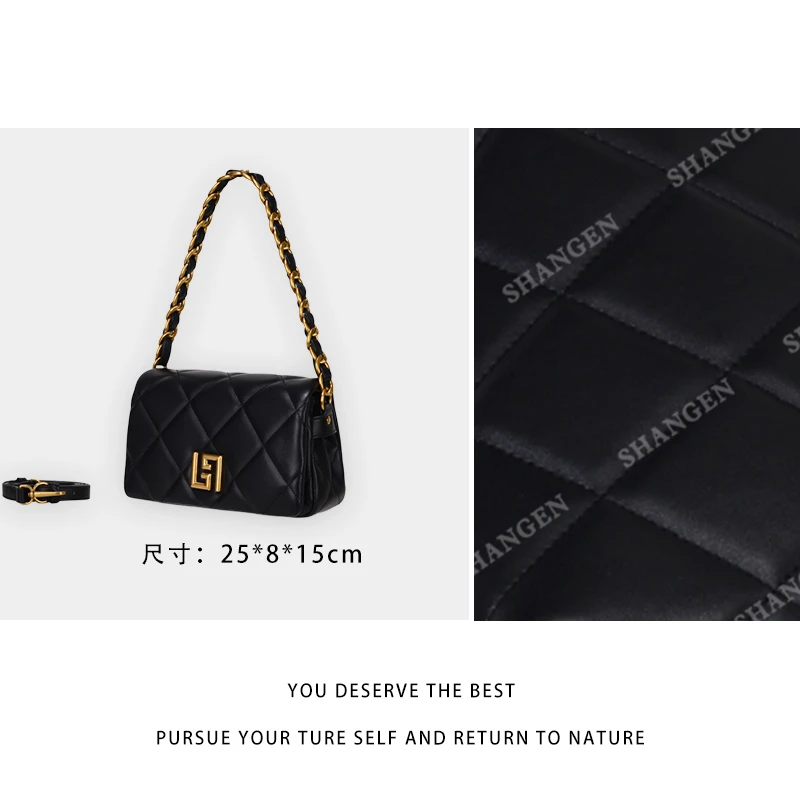 【尚恩CC】GQ-89501-黑色-轻奢时尚女士新款手提单肩斜挎包