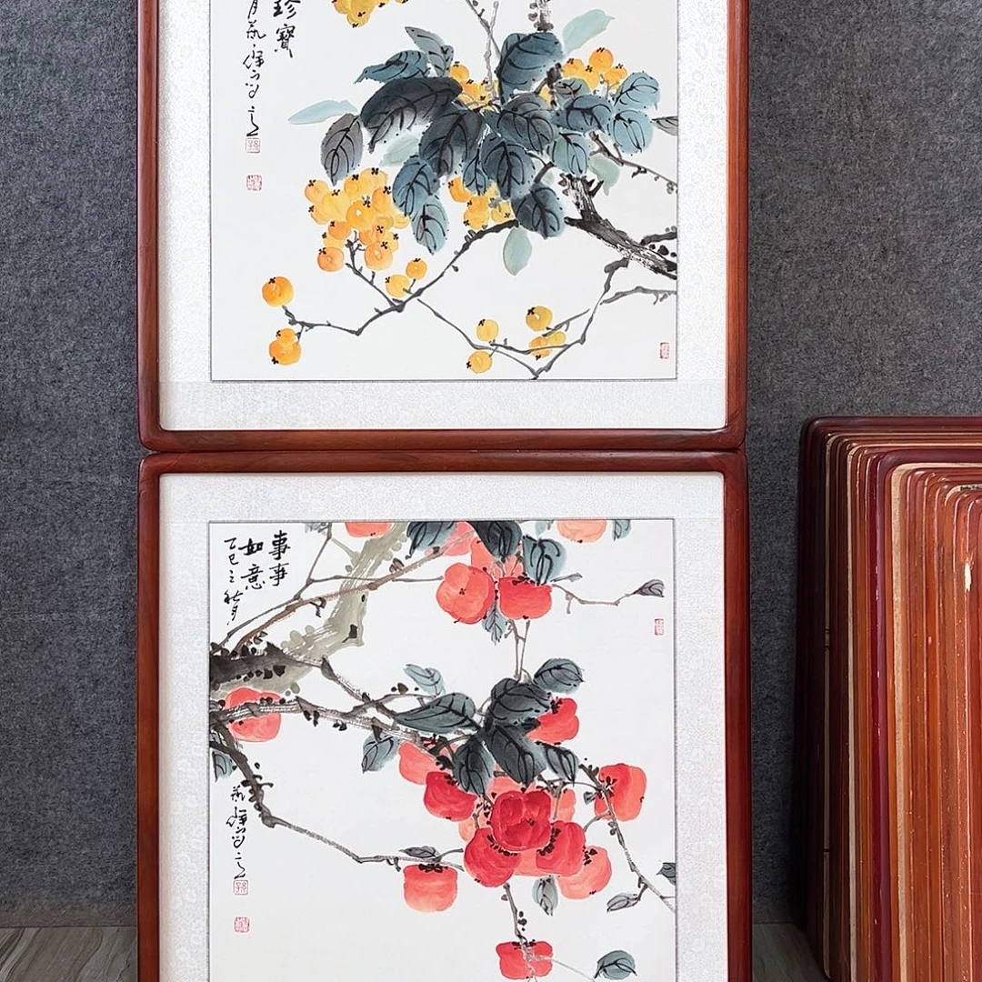 左***凡国画书画作品带框63×63