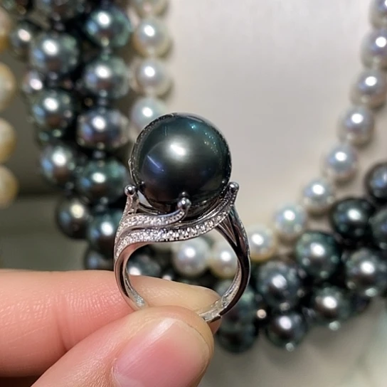 海水珍珠耳饰银S925镶嵌13.26