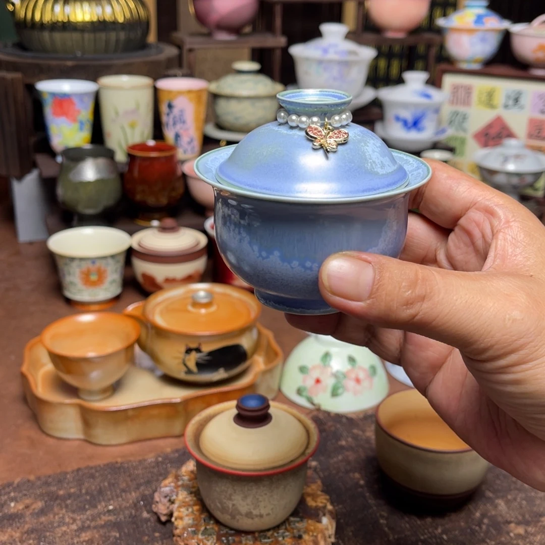 馨***儿素铭品瓷釉下彩茶具